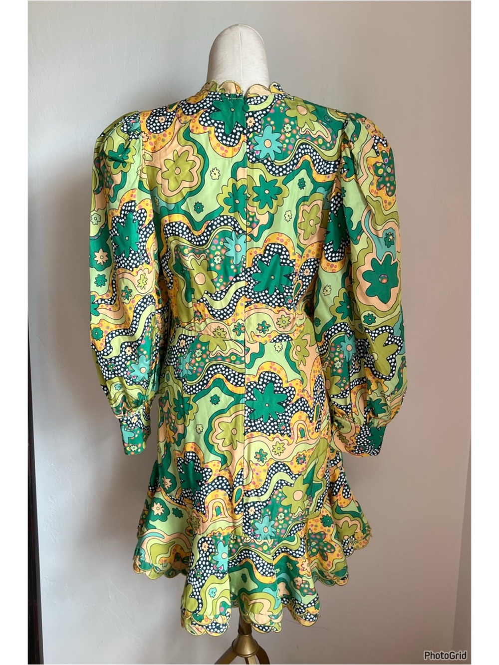 CeliaB Orquidea Satin Viscose Dress Green - Picture 3 of 4